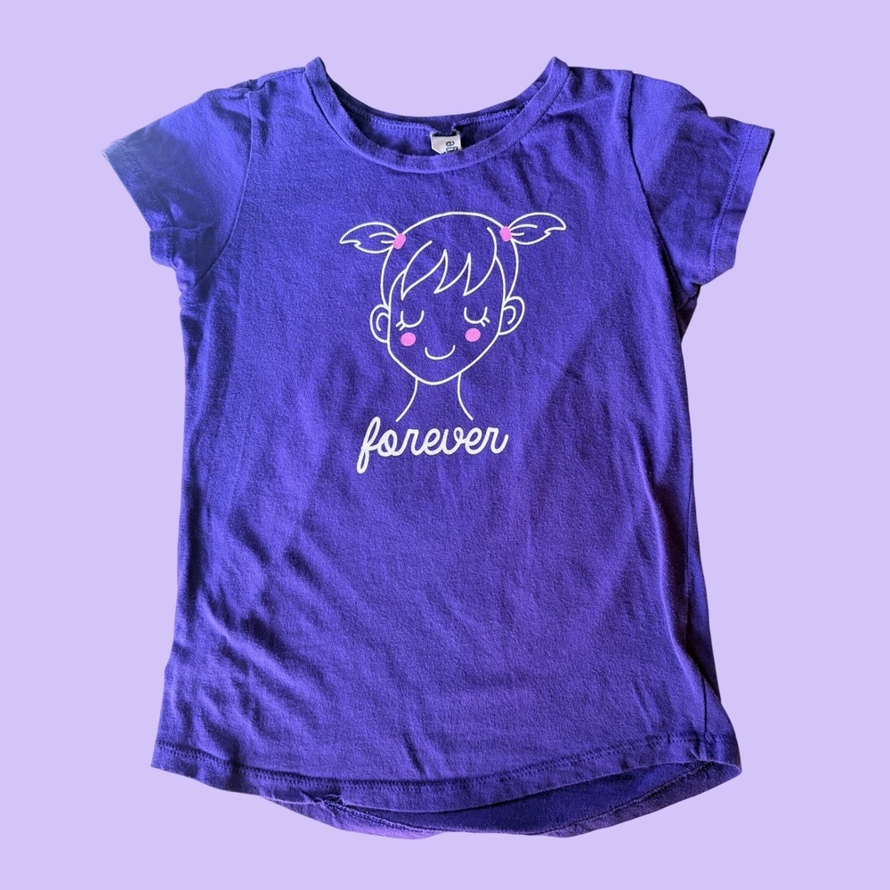 Y2K Instant Message Purple Girl Forever Baby Tee Short Sleeve Scene #16